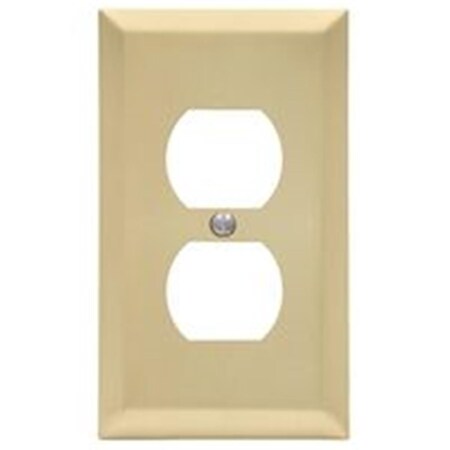 Betterbattery 1 Gang Duplex Century Steel Wallplate - Satin Brass BE1601876